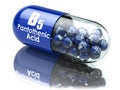 Vitamin B5 capsule. Pill with pantothenic acid.