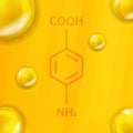 Vitamin B10 chemical formula. Vitamin B10 Realistic chemical molecular structure Royalty Free Stock Photo