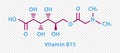 Vitamin B15 chemical formula. Vitamin B15 structural chemical formula isolated on transparent background.