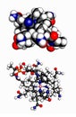 Vitamin B12 (cyanocobalamin) molecule