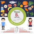 Vitamin B9 or folic acid infographic