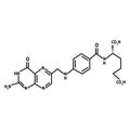 Vitamin B9. Folic acid Molecular chemical formula. Infographics. Vector illustration on isolated background.