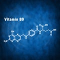 Vitamin B9, folic acid, Structural chemical formula Royalty Free Stock Photo