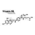 Vitamin B9, folic acid, Structural chemical formula Royalty Free Stock Photo