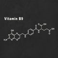 Vitamin B9, folic acid, Structural chemical formula Royalty Free Stock Photo