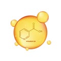 Vitamin b3 formula. Vector isolated illustration. Design element