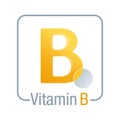 Vitamin B label with blurry space for number