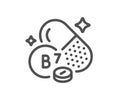 Vitamin B7 line icon. Biotin food nutrient sign. Vector