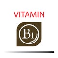 Vitamin B1. Medicine health symbol of thiamin. Natural chemical b1 vitamin