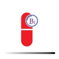 Vitamin B1. Medicine health symbol of thiamin. Natural chemical b1 vitamin