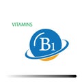 Vitamin B1. Medicine health symbol of thiamin. Natural chemical b1 vitamin Royalty Free Stock Photo