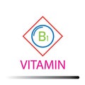 Vitamin B1. Medicine health symbol of thiamin. Natural chemical b1 vitamin Royalty Free Stock Photo