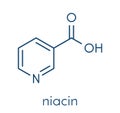 Vitamin B3 niacin molecule. Skeletal formula.