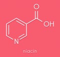 Vitamin B3 niacin molecule. Skeletal formula.