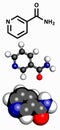 Vitamin B3 niacin molecule.