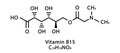 Vitamin B15 Pangamic acid molecular structure. Vitamin B15 Pangamic acid skeletal chemical formula. Chemical molecular