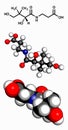 Vitamin B5 (pantothenic acid) molecule Royalty Free Stock Photo