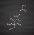 Vitamin B5 (pantothenic acid, pantothenate) molecule Royalty Free Stock Photo