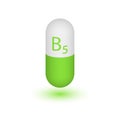 Vitamin B5 pill capsule icon .