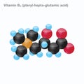 Vitamin B11 (pteryl-hepta-glutamic acid) Sphere Royalty Free Stock Photo