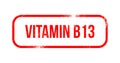 Vitamin B13 - red grunge rubber, stamp