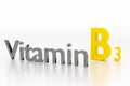 Vitamin B3 sign on white clean surface, 3D Illustration