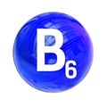 Vitamin B6 sphere molecule for healthcare medical pharmacy. Shining symbol of Vitamin B6. Vitamin icon. 3D rendering