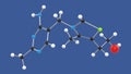 Vitamin B1 Thiamine 3D molecule structure illustration