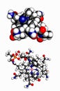 Vitamin B1 thiamine molecule.