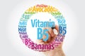 Vitamin B5 word cloud collage, health concept background