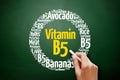 Vitamin B5 word cloud collage, health concept Royalty Free Stock Photo
