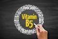 Vitamin B5 word cloud collage, health concept background on blackboard Royalty Free Stock Photo