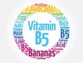 Vitamin B5 word cloud collage, health concept background Royalty Free Stock Photo