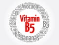 Vitamin B5 word cloud collage, health concept background