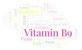 Vitamin B9 word cloud. Royalty Free Stock Photo