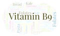 Vitamin B9 word cloud. Royalty Free Stock Photo