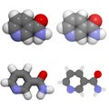 Vitamin B3 (niacin, niacinamide) molecule Royalty Free Stock Photo