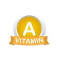 Vitamin A. Badge, icon, bio theme. Logo vector design illustration on white background Royalty Free Stock Photo