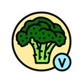 vitamin broccoli color icon vector illustration