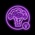 vitamin broccoli neon glow icon illustration