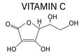 Vitamin C, ascorbic acid, ascorbate molecule. Skeletal formula. Royalty Free Stock Photo
