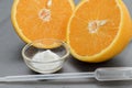 Vitamin C , ascorbic acid powder Royalty Free Stock Photo