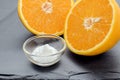 Vitamin C , ascorbic acid powder Royalty Free Stock Photo