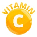 Vitamin C Icon, Cartoon Style