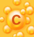 Vitamin C and mineral complex icon. Medical scientific concept and health concept. Royalty Free Stock Photo