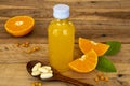 Vitamin c pills dietary supplement with orange vitamin water for health care Royalty Free Stock Photo