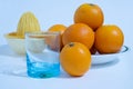 Vitamin C-rich fruit oranges in a ceramic dish. Royalty Free Stock Photo