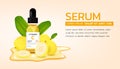 Vitamin c serum with fresh lemons