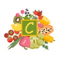 Vitamin C sources. Complex of vitamins, proper nutrition