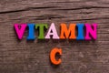 Vitamin C word made of wooden letters Royalty Free Stock Photo